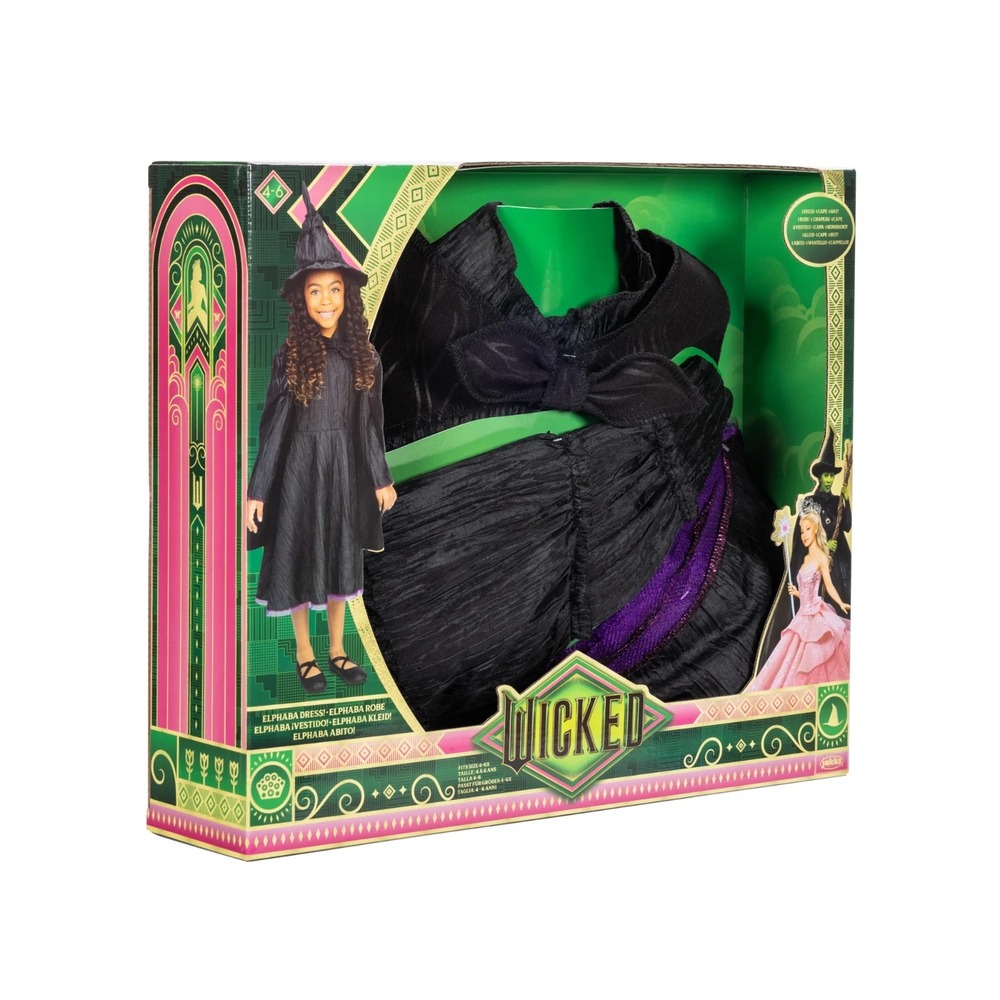 NEW Universal's Wicked‎ Deluxe Elphaba Black Dress Accessories Girl Child